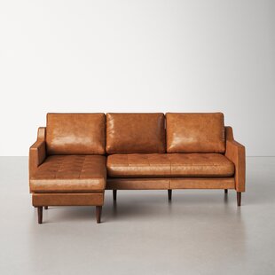 Small leather deals sectional with chaise